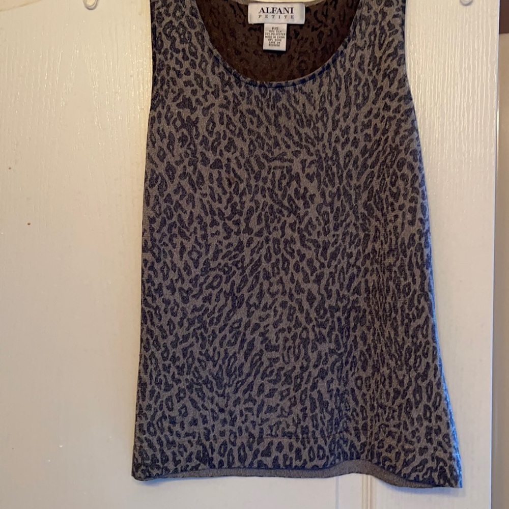 Grey and black Alfani tank top.